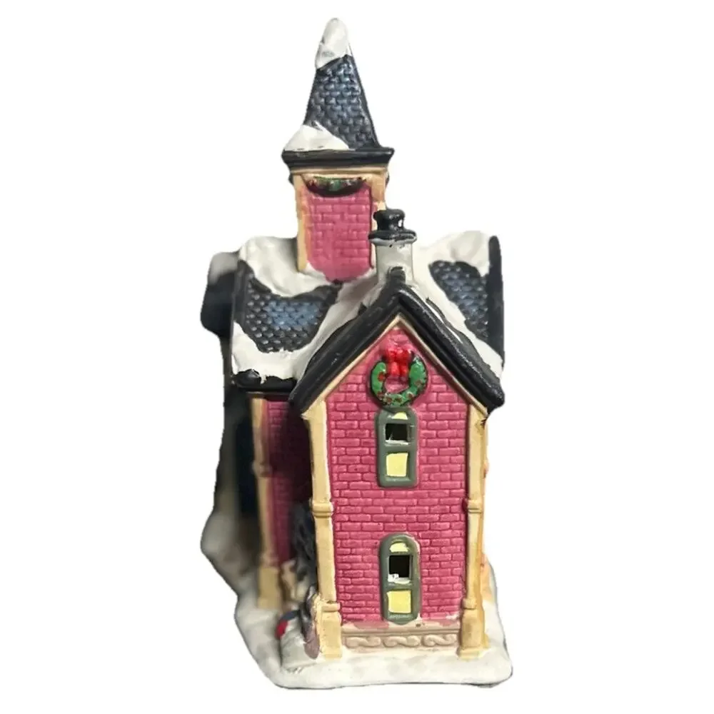 Illuminated Christmas Village School House - Holiday Decor
